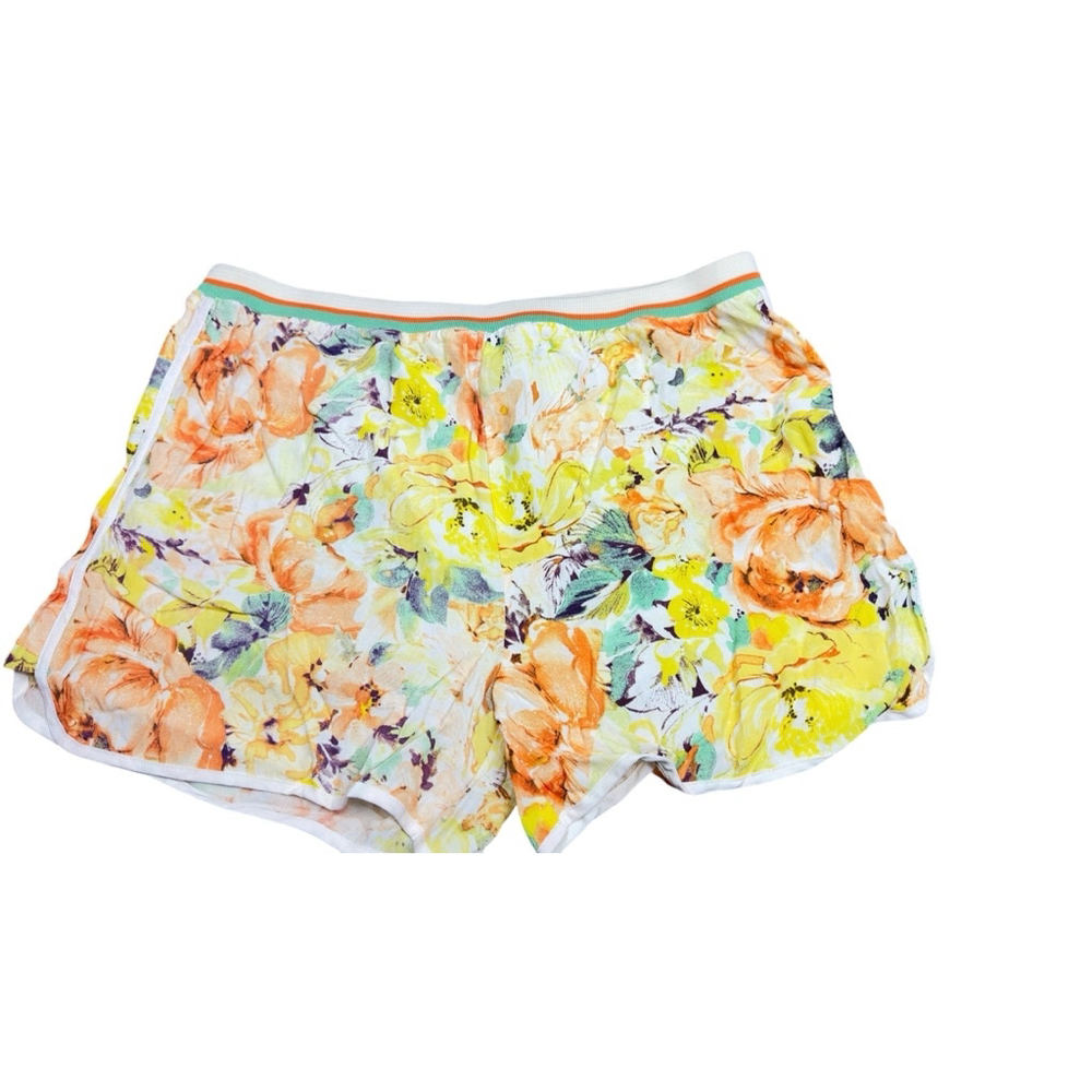 Women's H&M Shorts White Orange Floral